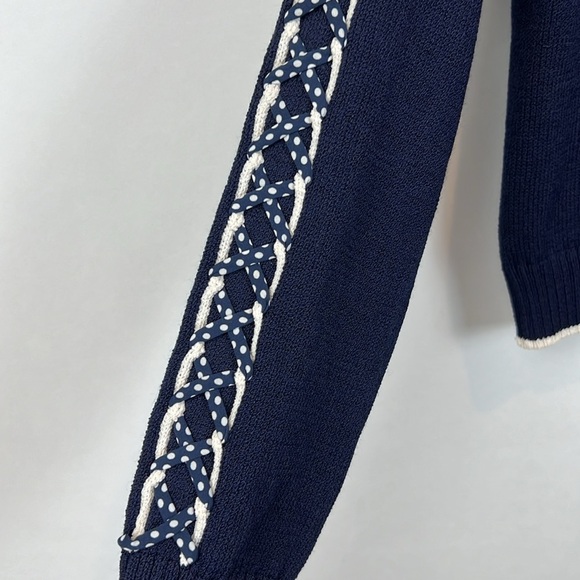 St. John Knit Cardigan Zippered Navy Small - Picture 8 of 14